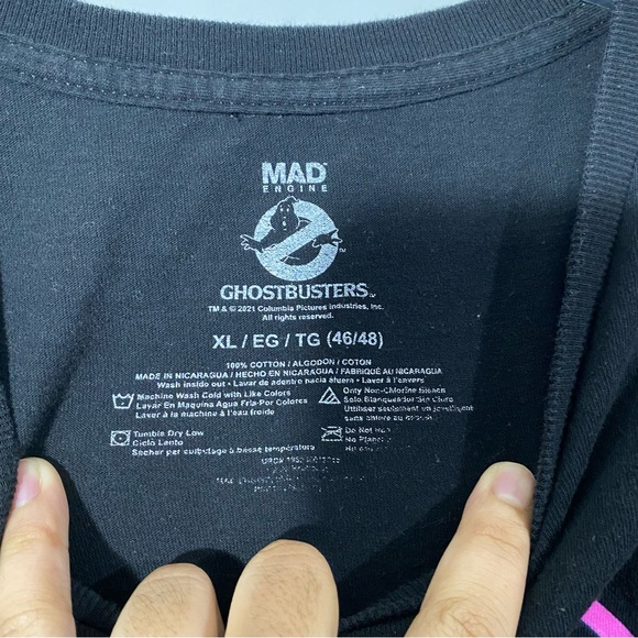 Ghostbusters Neon Graphic Logo Black T-Shirt 2021 Men's Size XL Short Sleeve - Picture 3 of 6